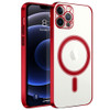 MagSafe Compatible Electroplated Transparent TPU Case for iPhone 15 Plus - Red