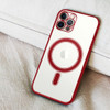 MagSafe Compatible Electroplated Transparent TPU Case for iPhone 15 - Red