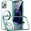 MagSafe Compatible Electroplated Transparent TPU Case for iPhone 15 - Green