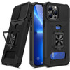 Military Grade All-In-One Ring Stand Card Case for iPhone 15 Pro Max - Black