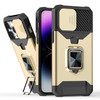 Military Grade All-In-One Ring Stand Card Case for iPhone 15 Pro Max - Gold
