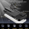 Military Grade All-In-One Ring Stand Card Case for iPhone 15 Pro - Black