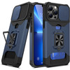 Military Grade All-In-One Ring Stand Card Case for iPhone 15 Pro - Navy Blue
