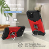 Military Grade All-In-One Ring Stand Card Case for iPhone 15 Pro - Red