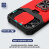 Military Grade All-In-One Ring Stand Card Case for iPhone 15 Pro - Red