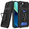 Military Grade All-In-One Ring Stand Card Case for iPhone 15 Plus - Black