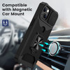 Military Grade All-In-One Ring Stand Card Case for iPhone 15 Plus - Black