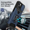 Military Grade All-In-One Ring Stand Card Case for iPhone 15 Plus - Navy Blue