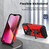 Military Grade All-In-One Ring Stand Card Case for iPhone 15 Plus - Red