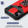Military Grade All-In-One Ring Stand Card Case for iPhone 15 Plus - Red