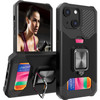 Military Grade All-In-One Ring Stand Card Case for iPhone 15 - Black