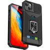 Military Grade All-In-One Ring Stand Card Case for iPhone 15 - Black