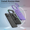 MagSafe Compatible Hybrid Case with Camera Ring Stand for iPhone 15 Pro Max - Purple