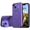 MagSafe Compatible Hybrid Case with Camera Ring Stand for iPhone 15 - Purple