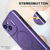 MagSafe Compatible Hybrid Case with Camera Ring Stand for iPhone 15 - Purple