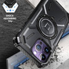 MagSafe Compatible Military Grade Hybrid Case with Kickstand Ring Holder for iPhone 15 Pro - Black