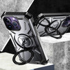 MagSafe Compatible Military Grade Hybrid Case with Kickstand Ring Holder for iPhone 15 Pro - Black