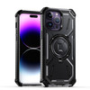 MagSafe Compatible Military Grade Hybrid Case with Kickstand Ring Holder for iPhone 15 Pro - Black