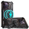 MagSafe Compatible Military Grade Hybrid Case with Kickstand Ring Holder for iPhone 15 Pro - Black
