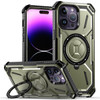 MagSafe Compatible Military Grade Hybrid Case with Kickstand Ring Holder for iPhone 15 - Green
