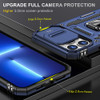 Military Grade Ring Holder Case with Camera Lens Cover for iPhone 15 Pro Max - Navy Blue