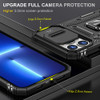 Military Grade Ring Holder Case with Camera Lens Cover for iPhone 15 Plus - Black