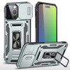 Military Grade Ring Holder Case with Camera Lens Cover for iPhone 15 - Grey