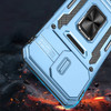Military Grade Ring Holder Case with Camera Lens Cover for iPhone 15 - Light Blue