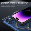 Hybrid Armor Case with MagSafe Ring Stand for iPhone 15 Pro Max - Navy Blue