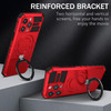 Hybrid Armor Case with MagSafe Ring Stand for iPhone 15 Pro Max - Red