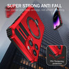 Hybrid Armor Case with MagSafe Ring Stand for iPhone 15 Pro Max - Red