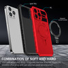Hybrid Armor Case with MagSafe Ring Stand for iPhone 15 Pro Max - Red
