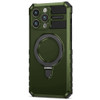 Hybrid Armor Case with MagSafe Ring Stand for iPhone 15 Pro Max - Green