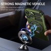 Hybrid Armor Case with MagSafe Ring Stand for iPhone 15 Pro - Green