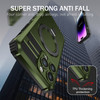 Hybrid Armor Case with MagSafe Ring Stand for iPhone 15 Pro - Green