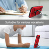 Hybrid Armor Case with MagSafe Ring Stand for iPhone 15 Plus - Red