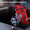 Hybrid Armor Case with MagSafe Ring Stand for iPhone 15 - Red