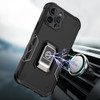 Military Grade Shockproof Hybrid Armor Case with Ring Grip for iPhone 15 - Black