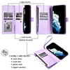 Leather Wallet Case with Zipper Pocket for iPhone 15 Pro Max - Lavender