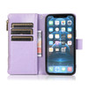 Leather Wallet Case with Zipper Pocket for iPhone 15 Pro Max - Lavender