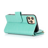 Leather Wallet Case with Zipper Pocket for iPhone 15 Pro Max - Teal