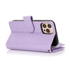 Leather Wallet Case with Zipper Pocket for iPhone 15 - Lavender