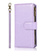 Leather Wallet Case with Zipper Pocket for iPhone 15 - Lavender