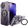 HD Transparent Case with MagSafe Kickstand Ring Holder for iPhone 15 Pro - Black