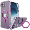 HD Transparent Case with MagSafe Kickstand Ring Holder for iPhone 15 Plus - Pink