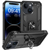 Military Grade Hybrid Case with Ring Grip for iPhone 15 Plus - Black