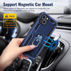 Military Grade Hybrid Case with Ring Grip for iPhone 15 - Blue