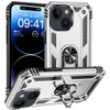 Military Grade Hybrid Case with Ring Grip for iPhone 15 - Silver