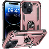 Military Grade Hybrid Case with Ring Grip for iPhone 15 - Rose Gold