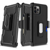 Ultra Rugged Hybrid Kickstand Case with Card Slot and Belt Clip Holster for iPhone 15 Pro Max - Black